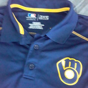 Mens milwaukee brewers tx3 cool fit polo golf shirt size xl like new